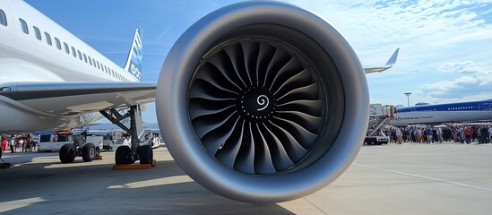 Closeup of Airplane Engine