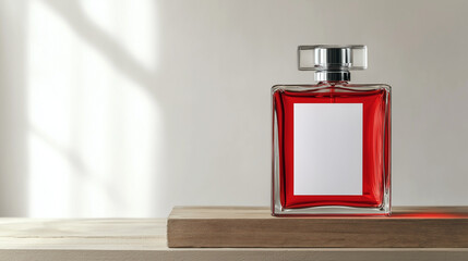 perfume container , bottle with blank label for copy space , isolated on white  background 