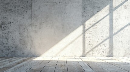 Minimalist Interior with Light and Shadow on Concrete Wall