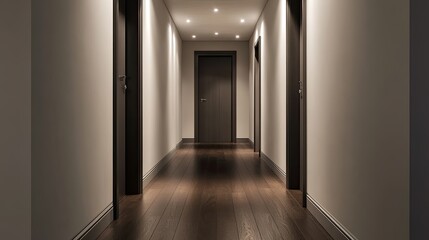 Modern Interior Hallway with Soft Lighting