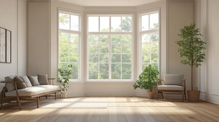 Bright and Airy Living Room with Window View