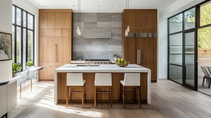 Modern Kitchen with Natural Light and Stylish Design