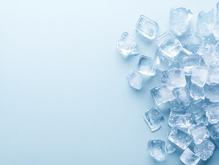 Crystal clear ice cubes illustration background