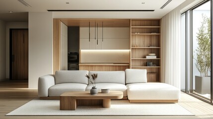 Modern Minimalist Living Room with Natural Light