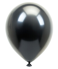 shiny black party balloons isolated on white background 