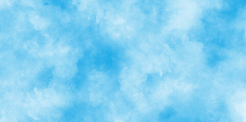 blue sky with clouds background, abstract watercolor background illustration, painted white clouds with pastel blue sky, Brush paint blue paper textured canvas element with clouds.