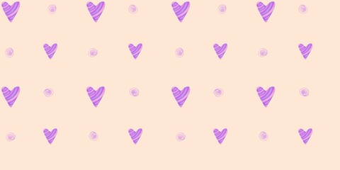Romantic Valentine's Seamless Heart Pattern in Violet for Decorative Gifts and Holiday Joy