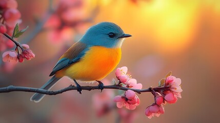 Colorful Bird on a Branch