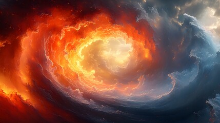 Fiery Sky and Clouds