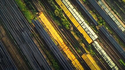 Aerial View of Train Tracks