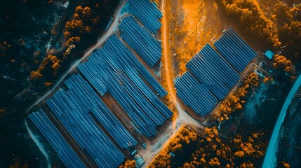 Aerial View of a Solar Farm