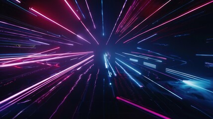 Obraz premium Neon Lights and a Burst of Color