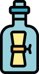 Illustration of a message in a bottle, waiting to be discovered