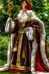 Saint Nicolas en costume traditionnel violet