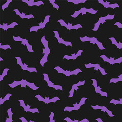 Halloween Dark Seamless Pattern With Bats