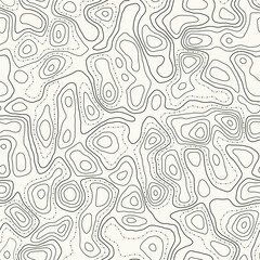 Topographic Map Seamless Vector Pattern
