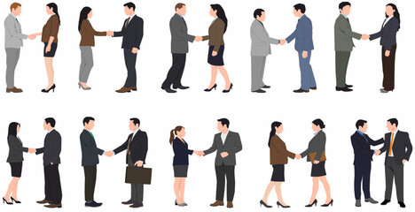Fototapeta premium Business people. business deal - Team and group of businesspeople shaking hands over agreement and collaboration. Teamwork and handshake concept