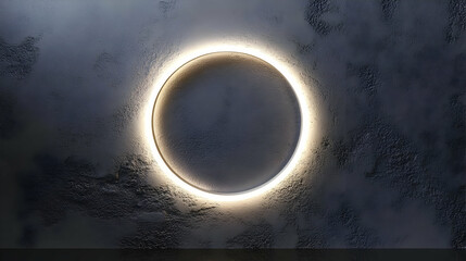 Obraz premium Simple Glowing Ring on Grey Wall
