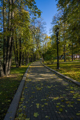 Strastnoy Boulevard in Moscow on an autumn sunny day
