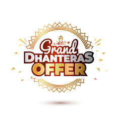 Vector illustration for Indian festival Dhanteras offer, sale, shopping, deal discount, logo concept.