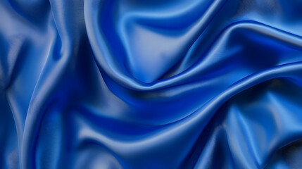 Obraz premium Smooth Satin Fabric with Wavy Lines in Blue Color