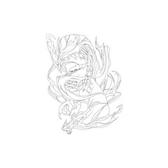 illustration rider helmet with theme hard style