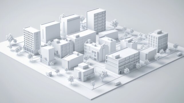 Minimalist 3D Cityscape Model