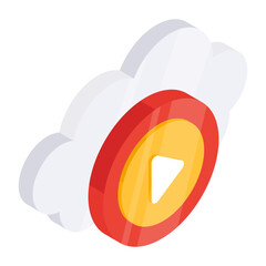 Editable design icon of cloud video

