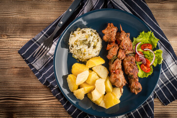 Shish kebabs - grilled meat and vegetables