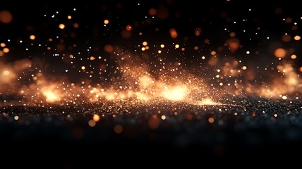 Naklejka premium Abstract background with glowing particles and smoke.