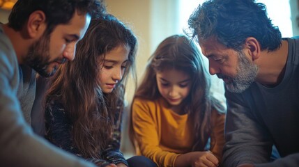 A family discussing the impact of desertion on their lives, showcasing emotional struggles and support