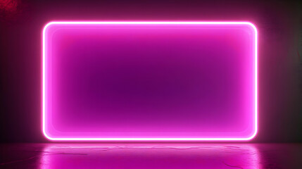 Vibrant Pink Neon Light Frame Display