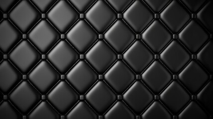 A luxurious black quilted texture with a diamond pattern, showcasing glossy finish and elegance.