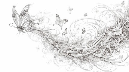 Animal sketch drawing, coloring book for adults