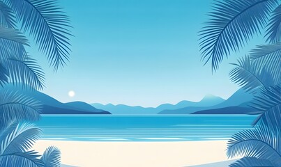 Obraz premium tree on the beach,a_tropical_beach,generation AI