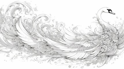 Animal sketch drawing, coloring book for adults