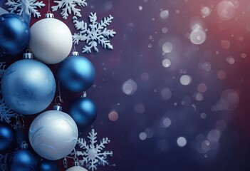 Christmas background with balls, elegant decorations, adding a touch of cheer and elegance to your Christmas celebration