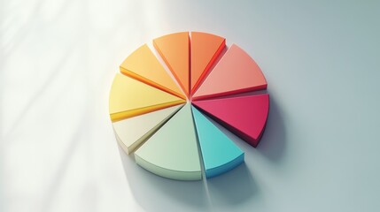 Obraz premium Colorful Pie Chart on White Background