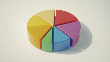 Obraz premium Colorful Pie Chart Model on Soft Background