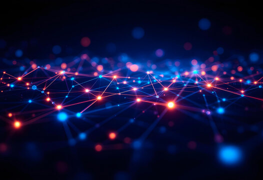 Points lumineux reliés dans l'espace	