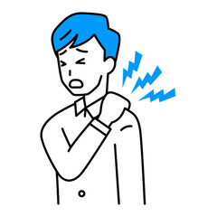 肩こりがつらいカジュアルな男性