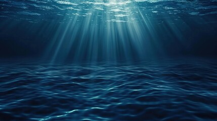 Sunlight Beams Through Deep Ocean Water