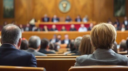 A city council meeting addressing the growing budget deficit, with community members expressing their opinions and concerns