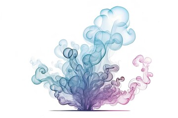 Obraz premium mystical cloud or vapor design with a gradient of blue to purple, symbolizing creativity, imagination, or abstract thoughts