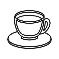 Linear coffee cup. Hand drawn doodle illustrations.