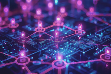 Digital technology Connecting to global business networks data analysis Social media marketing.