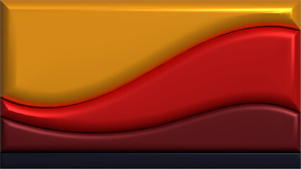 A dynamic 3D abstract background featuring wavy, inflated balloon-like forms in a gradient of warm sunset colors, fluid shapes create a sense of motion and depth