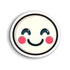 Fototapeta premium Happy sticker on white background