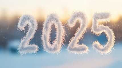 Icy Patterned Art Depicting Year 2025