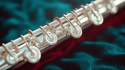 Obraz premium Baroque-inspired flute with silver scrollwork and floral engravings